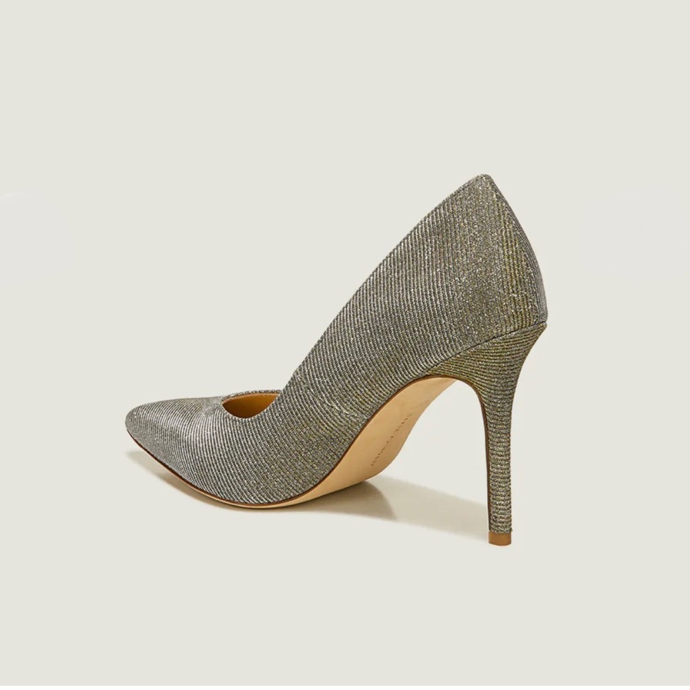 Veronica Beard Nathalia Metallic Pointy Toe Heels - Picture 8 of 11